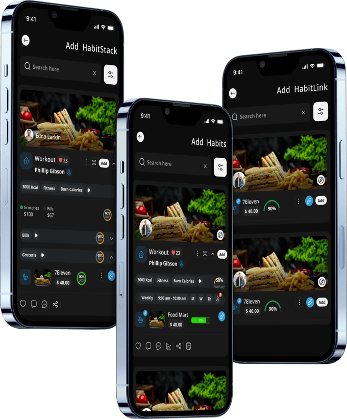 NoCaps Add HabitStack setup screens